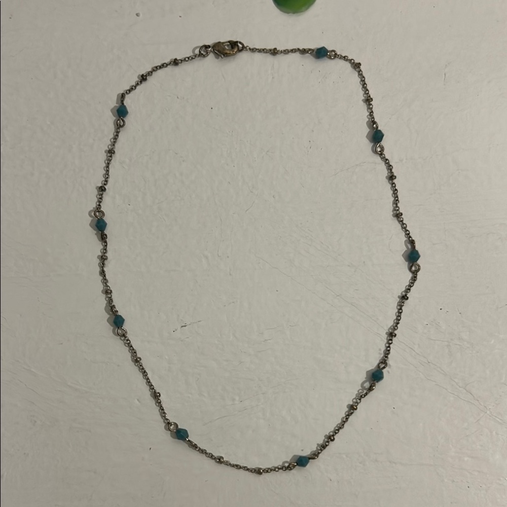 Avon Silver and Blue Necklace with Elegant Design